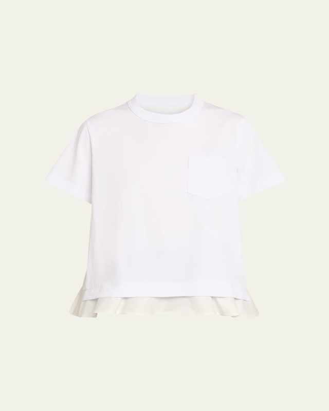 Ruffle Hybrid Crewneck T-Shirt